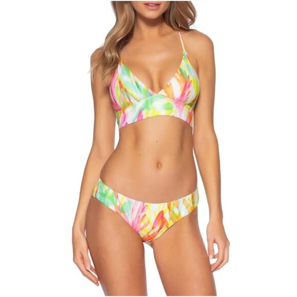 Becca Coral Reef Small Low Rise Bikini Swim Bottom NEW - Picture 3 of 11
